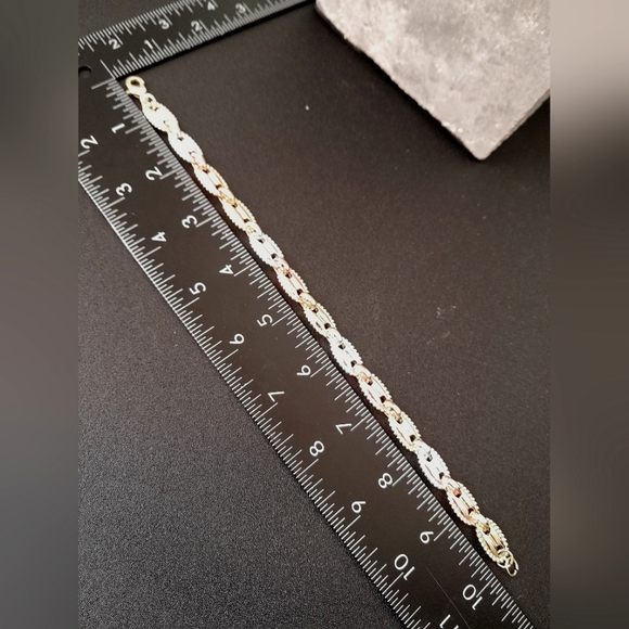 Tri Color Gold Filled Chunky Oval Chain Anklet Ankle Bracelet New - Picture 5 of 5